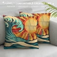 thumbnail image 3 of Orinice Wave Sun Symbolism Graphic Decorative Pillow Cover for Home Couch Living Room Bed Sofa 22x22in, 3 of 5