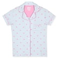 thumbnail image 2 of Sleep On It Girls Yummy Jersey Coat Front Pajama Short Set - Hearts, 7-8, 2 of 6