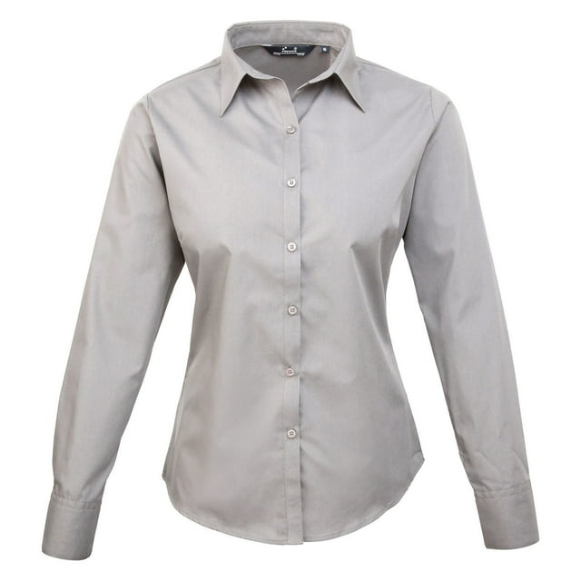Premier Womens Poplin Long-Sleeved Blouse