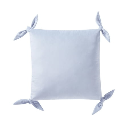 My Texas House 20" x 20" Solid Light Blue Velvet Ties Decorative Pillow