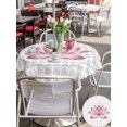thumbnail image 5 of Outdoor Tablecloth with Umbrella Hole for Patio/Picnic/Party/Camping, Pink Lotus Flowers Waterproof Table Cloth Round Cover Washable, Classic Love Heart Leaves Grey (Dia 54"), 5 of 9