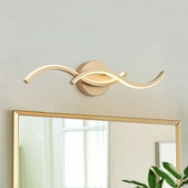 Modern LED Vanity Light Fixture Classic Bathroom Linear Wall Sconce Over the Mirror Black Geometric Vanity Lighting