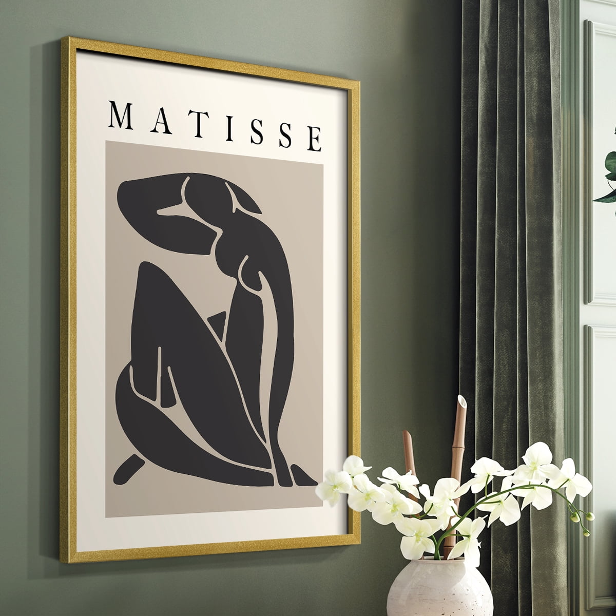 Matisse CCCLXXX in Gold Solid Wood 16 x 20 Framed Print