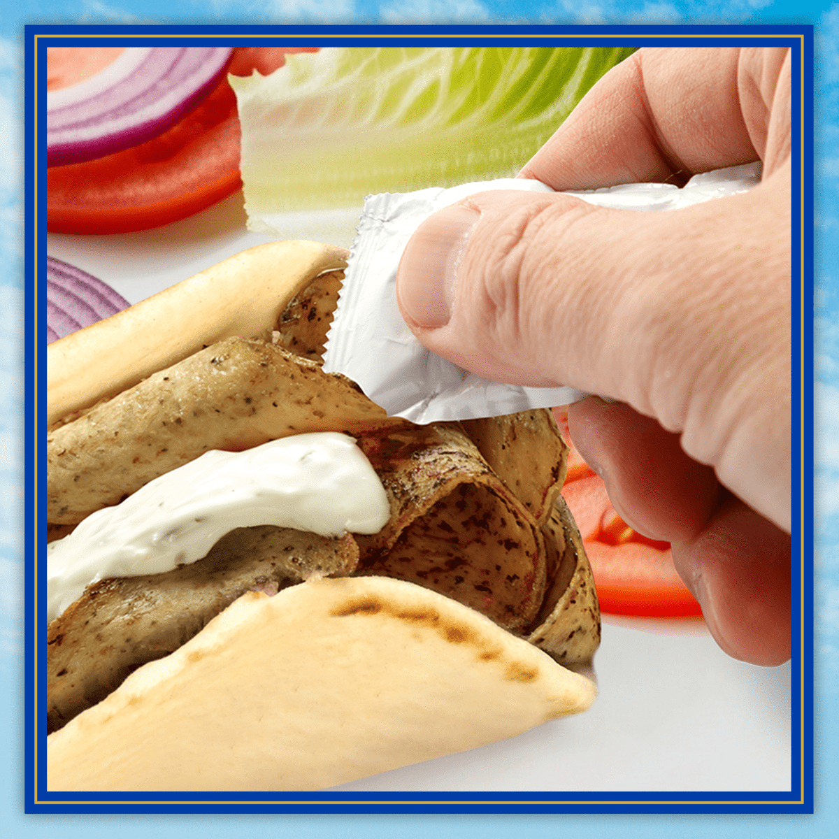 Opaa! Premium Mediterranean Chicken Gyros Sandwich Kit 19.8oz, Frozen