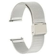 thumbnail image 1 of Correa de reloj Bling Bling de acero inoxidable 22 mm correa de malla tejida plateado, 1 of 12