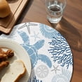 thumbnail image 4 of Round Placemats Blue Turtle 15 inch Set of 4 Table Mats for Dining Table Coral Starfish Shell Heat Resistant Non-Slip Kitchen & Home Decorative Place Mat Set, 4 of 8