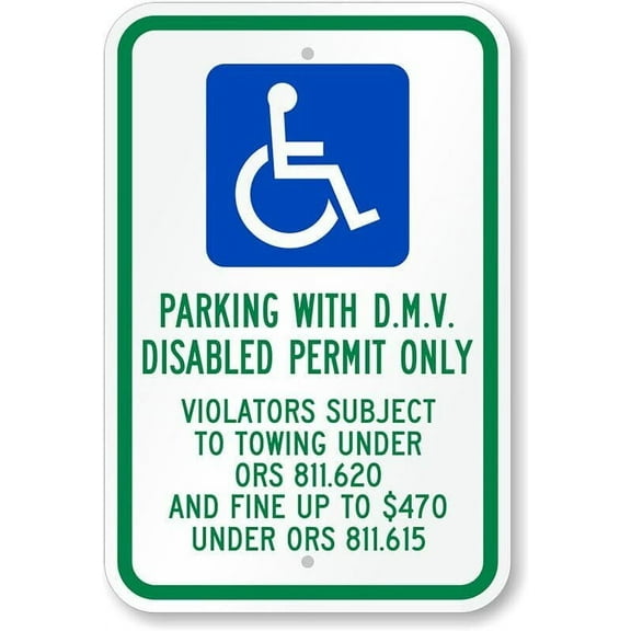 Ada Handicap Reserved Parking Weatherproof Metal Sign Size: 8 x 12 Inch