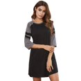 thumbnail image 2 of Women's Nightgowns 3/4 Sleeve Sleep Shirts Soft Two Striped Nightshirts Contrast Color Nightdress S-3XL, 2 of 7