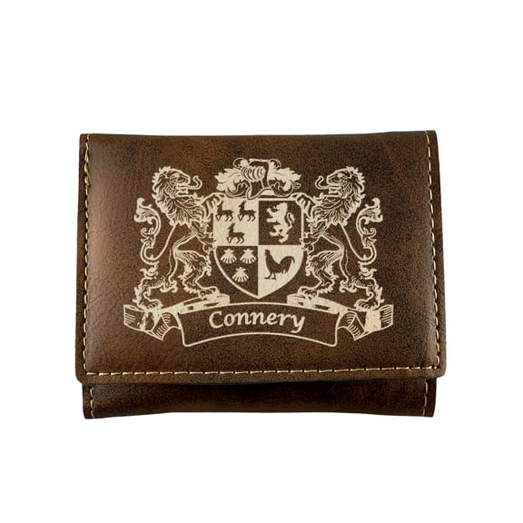 Connery Irish Coat of Arms Rustic Leather Wallet