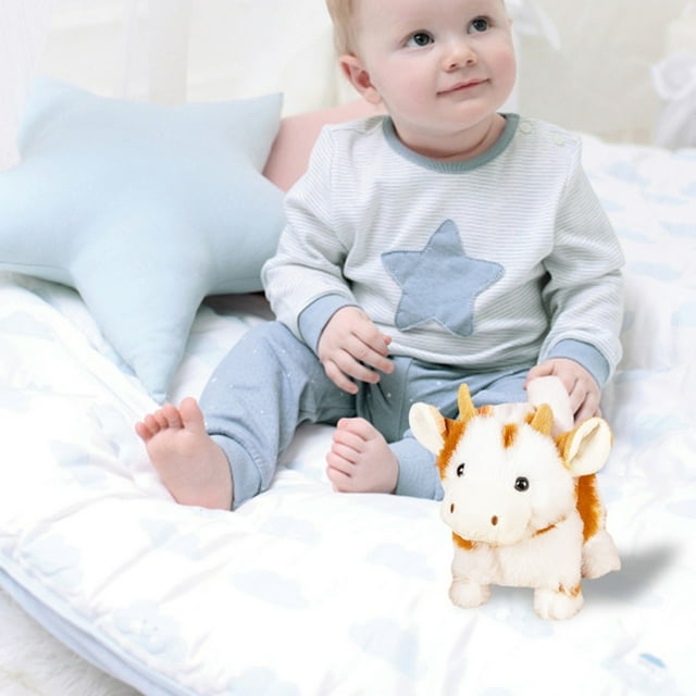 Cow Stuffed Animal Soft Short Hair Interactive Toy With Motion & Sound Cute Farm Animal For Kids