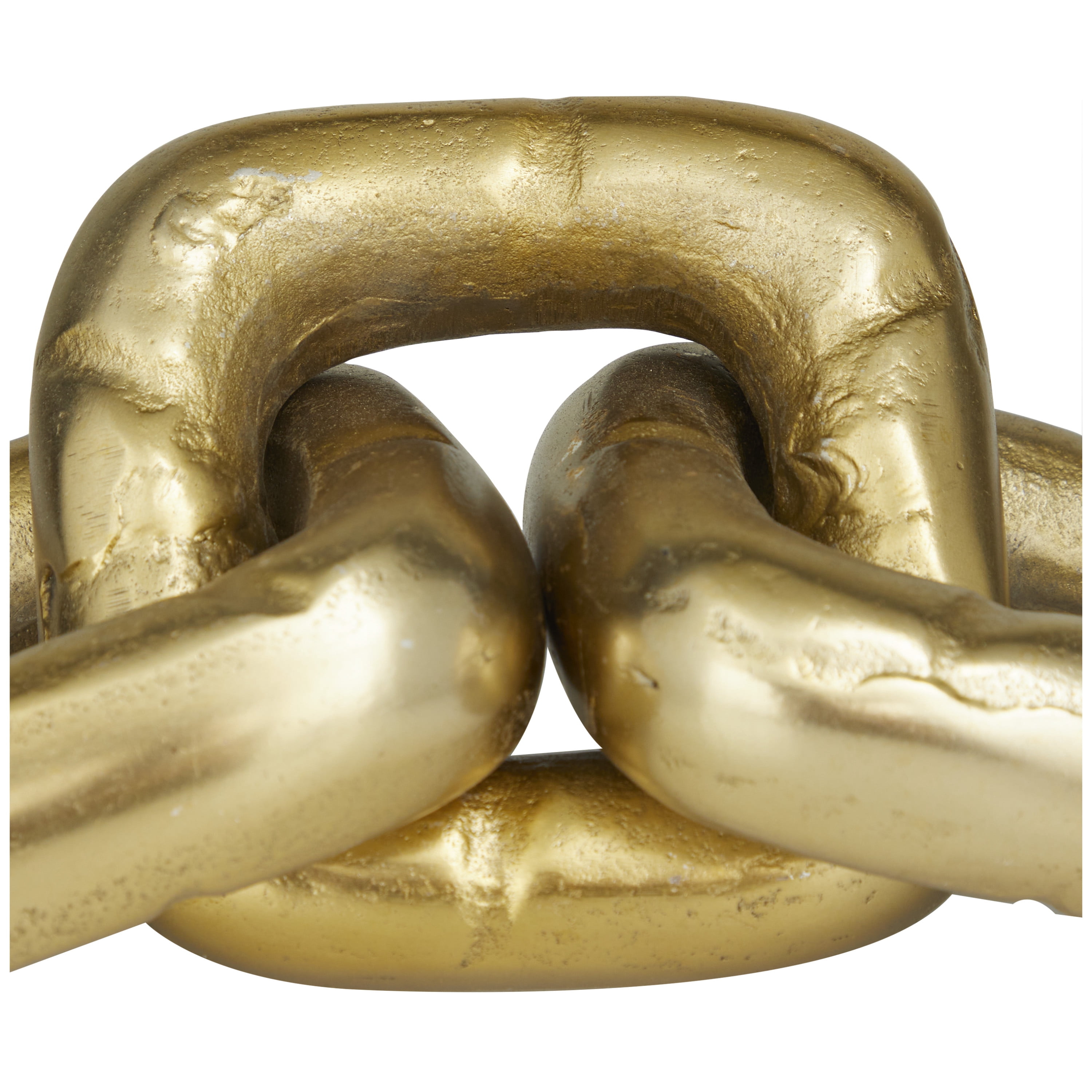 11" x 3" Gold Aluminum Chain Sculpture, by DecMode