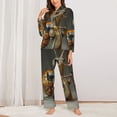 thumbnail image 2 of Fotbe Surreal Weightlifting Snail Conjunto de Pijama de Manga Larga para Mujer con Estampado, Ropa de Dormir de 2 Piezas, Conjunto de Casa Suave y Cómodo con Bolsillos-XX-Large, 2 of 7