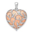 thumbnail image 1 of 14k Yellow Rose Gold Floral Design Heart Charm, 1 of 2
