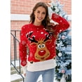 thumbnail image 2 of Women'S Christmas Sweater Fall Winter Xmas Top Long Sleeve Round Neck Knitted Sweater Chunky Casual Pullover Top Red L, 2 of 7