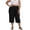 Black, variant on Tqcoqu Women's Plus Size Capri Pants High Waisted Wide Leg Palazzo Pants with Pockets for Summer Casual Wear,Army Green,Women's L-XXXXXL