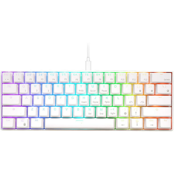 RK ROYAL KLUDGE RK61 Wired 60% Mechanical Gaming RGB Ultra-Compact Brown Switch White - Walmart.com