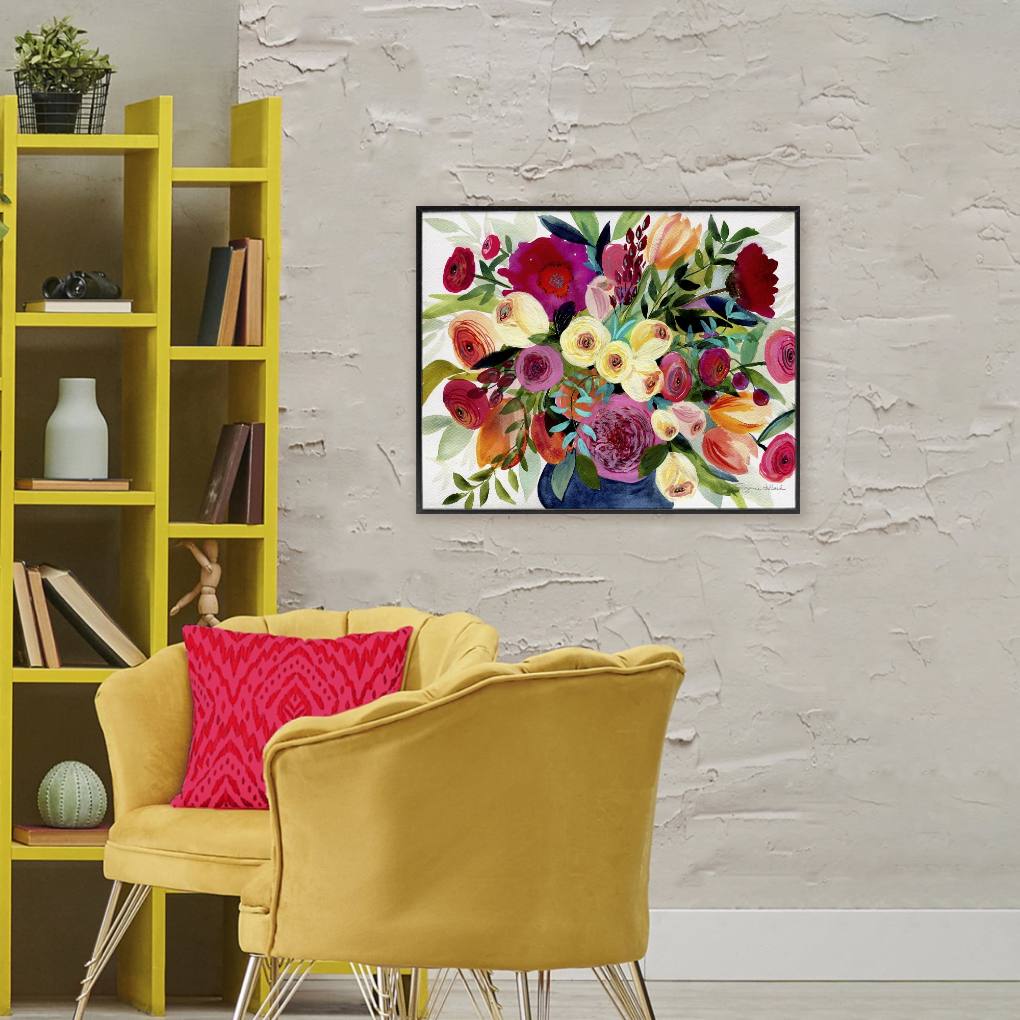 Stupell Industries Morning Joy Bouquet Black Framed Giclee Art, design by Suzanne Allard