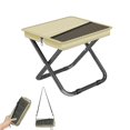 thumbnail image 1 of Taburete de camping Zabplox portátil plegable de 1,3 kg, color caqui, 1 of 7
