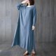 thumbnail image 4 of Vestido suelto de mujer Vestido maxi con bolsillo Manga larga Cuello redondo Vestido casual sólid Romacci Vestido, 4 of 7