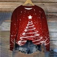thumbnail image 4 of Xdegoge Christmas Sweatshirt for Women Long Sleeve Snowflake Printed Pullover Tops Crewneck Drop Shoulder Funny Shirts 2025 Winter Festiva Casual T-Shirts Family Party Fashion Blouse, 4 of 6