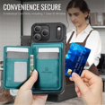 thumbnail image 5 of For iPhone 17 Pro Phone Case Compatible With MagSafe 2 In 1 Wallet With Card Holder &Zipper Cash Pocket,PU Leather Case,RFID Blocking, Kickstand  Magnetic Protective Women Men Cover,Green, 5 of 8