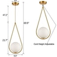 thumbnail image 5 of Modern Brass Glass Globe Pendant Lights Hanging Lamp Shade Chandelier Art Décor, 5 of 7
