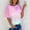Pink, variant on Njoeus Womens Tie-Dyed Tunic T Shirts Short Sleeve Round Neck Soft Loose Shirts Summer Casual Tops and Blouses S-XXL
