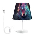 thumbnail image 2 of Wolf Head Colorful LED Desk Lamp Table Lamp USB Bedside Nightstand Small Lamp for Bedroom Living Room Kids Room, 2 of 8
