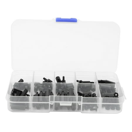 

140 Pieces M2.5 Cross Head Screws Nuts Standoffs Black Universal Nylon Screw Kit