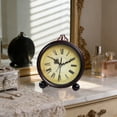 thumbnail image 7 of Seyotauo Vintage Analog Alarm Clock, 5.3 inch Small Silent Desk Clock with Night Light, Battery Operated for Table, Bedroom, Bedside, Living Room, Gift Clock, 7 of 7