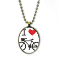 thumbnail image 1 of J'aime le Coeur Rouge Vélo Modèle Collier Chaîne Vintage Perle Pendentif Bijoux Collection, 1 of 3