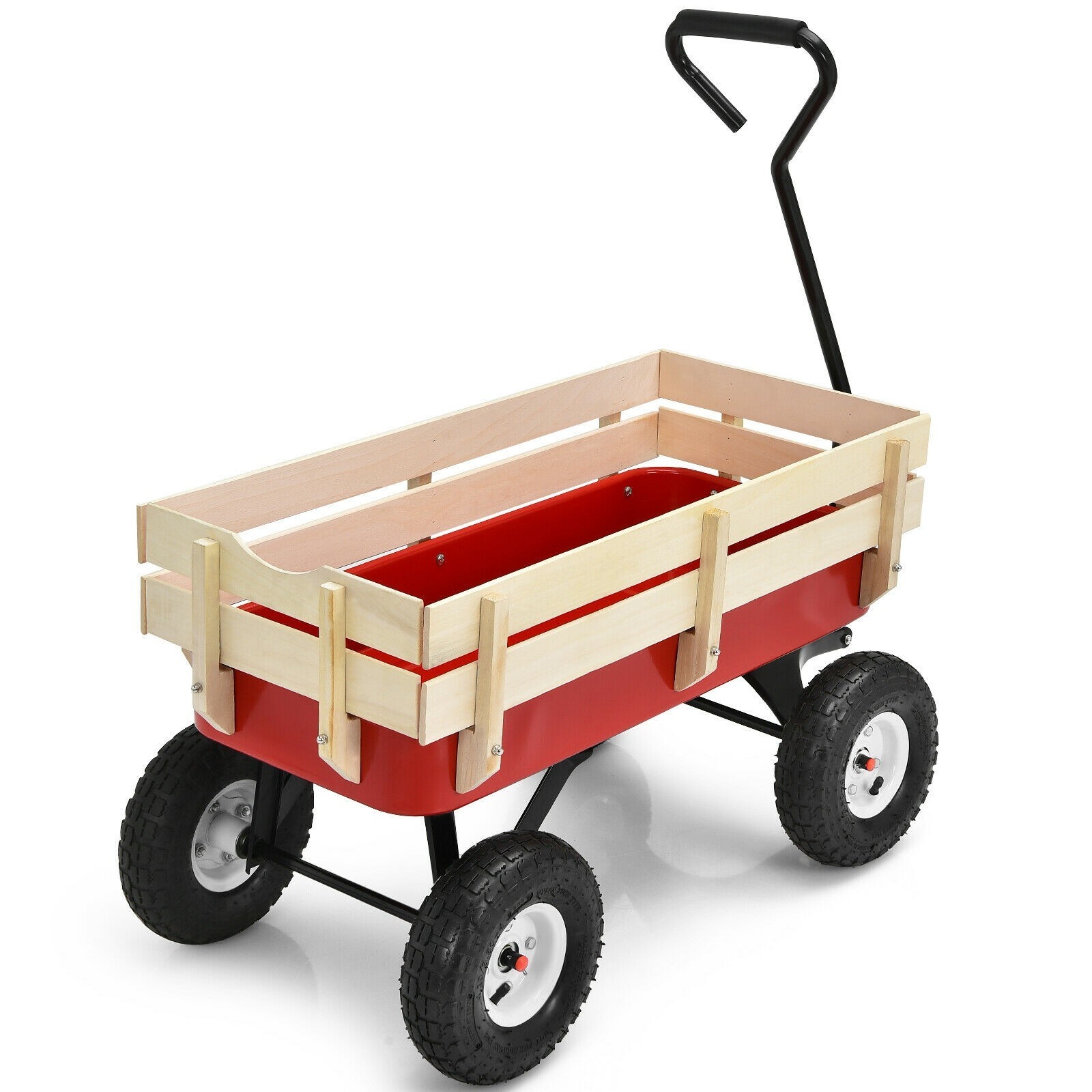 Buy Knifun Outdoor Pulling Garden Cart Wagon with Wood Railing