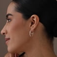 thumbnail image 2 of LeCalla 925 Sterling Silver Double Hoop Earrings | Curved Double-Hoop Earrings, 2 of 7