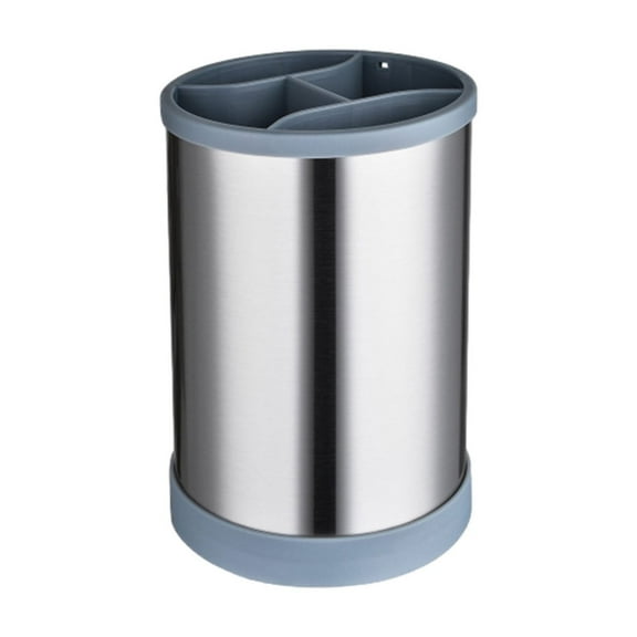 Ycandiee Kitchen Utensil Holder for Countertop, 360°Rotating Cooking Utensil Crocks, 4 Compartment Stainless Steel Utensil Holder, Utensil Crock Spoon Fork Knife Holder for Kitchen Counter