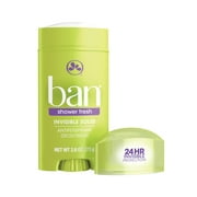 Ban Antiperspirant Deodorant Invisible Solid for Women and Men, Shower Fresh, 2.6 oz