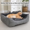 thumbnail image 4 of 2 in 1 Dog Beds and Dog Cooling Bed for Large Medium Small Dogs,Reversible Rectangle Two-Sided Dog Bed,Washable Orthopedic Durable Sofa Bed for Pet Sleeping Puppy Cat,M-Dark Grey, 4 of 6