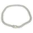 thumbnail image 1 of Collar de 19,7 pulgadas con rombos y diamantes de imitación, cadena de doble capa genial para hombres y mujeres, plata, 1 of 15