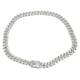 thumbnail image 1 of Collar de 19,7 pulgadas con rombos y diamantes de imitación, cadena de doble capa genial para hombres y mujeres, plata, 1 of 15