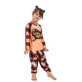 thumbnail image 2 of Seyurigaoka Family Matching Halloween Pajamas Outfit Letter Plaid Cartoon Print Pullover Tops Scary Atmosphere Pattern Long Pants Sleepwear Clothing, 2 of 9