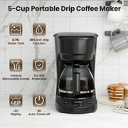 Auseo 5-Cup Drip Coffee Maker, Programmable, Timing Function, 0.75L Glass Carafe, 2-Hours Keep Warm Function, Safety Features