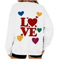 thumbnail image 4 of Womens Valentines Sweatshirt Oversized Long Sleeve Heart Love Shirts Crewneck Cute Pullover Sweater Tops, XL White, 4 of 7