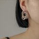 thumbnail image 2 of Pendientes redondos yuxing con eslabones gruesos y trenzados para mujer y niña aretes de aro con nudo dorado, 2 of 4
