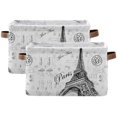 thumbnail image 2 of GZHJMY 1PCS Storage Basket, Paris Eiffel Tower Large Foldable Storage Bins Cube Collapsible Organizer for Organizing Closet Clothes, Toys, Towels, Bedroom, Bathroom, Nursery, Office, 2 of 7