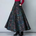 thumbnail image 2 of Women's Autumn Winter Retro Printed High Waist Loose Skirt Large Swing Pleated, 2 of 10