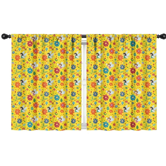 Blackout Kids Curtains,Fairy Princess Flower Pattern Childrens Insulated Curtains Set Of 2,Bedroom Essentials,Toddler Room Decor 42"x54"