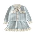 thumbnail image 3 of Bxsruta Girls Sweater and Skirt Set Long Sleeve Button Down Outfit Casual School Party Wear, 3 of 8