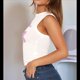 thumbnail image 4 of Top Corto Sin Mangas con Estampado Floral para Mujer, Moda de Verano, Corte Entallado, Acanalado M, 4 of 9