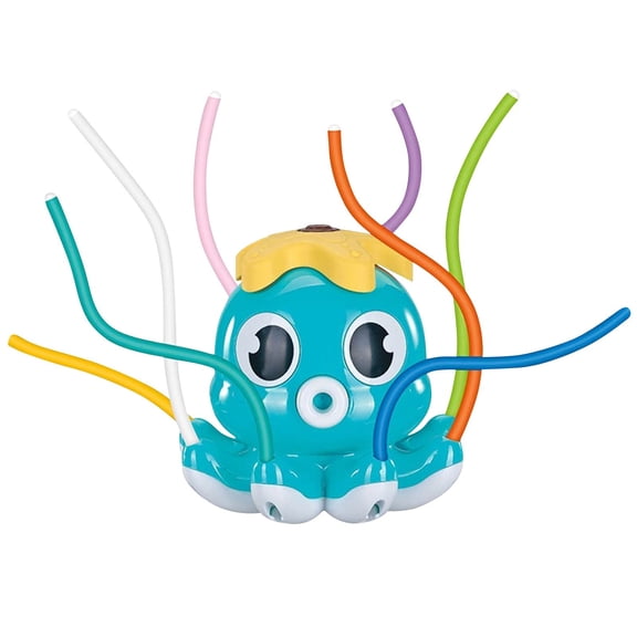 Oioii Kids rotatable outdoor water sprinkler toy, 360-degree spinning design, fun water spray, great for garden, yard and summer outdoor water play activities,Green