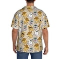 thumbnail image 3 of KLL Music Dancing Cat Print Men's Shirt Short Sleeve Button Down Summer Cuba Beach Shirts- Small, 3 of 5