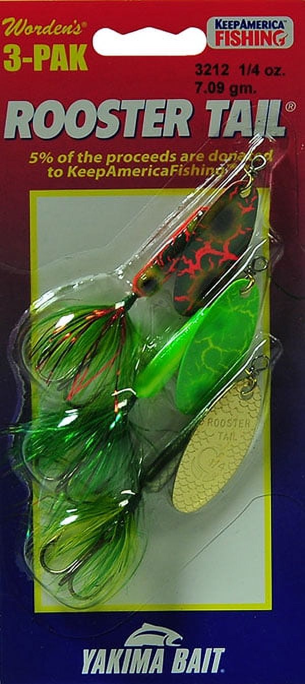 Rooster Tail Spinners, 3pk, Assortment S102